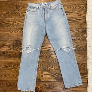 Agolde Ripped Light Wash Jeans
